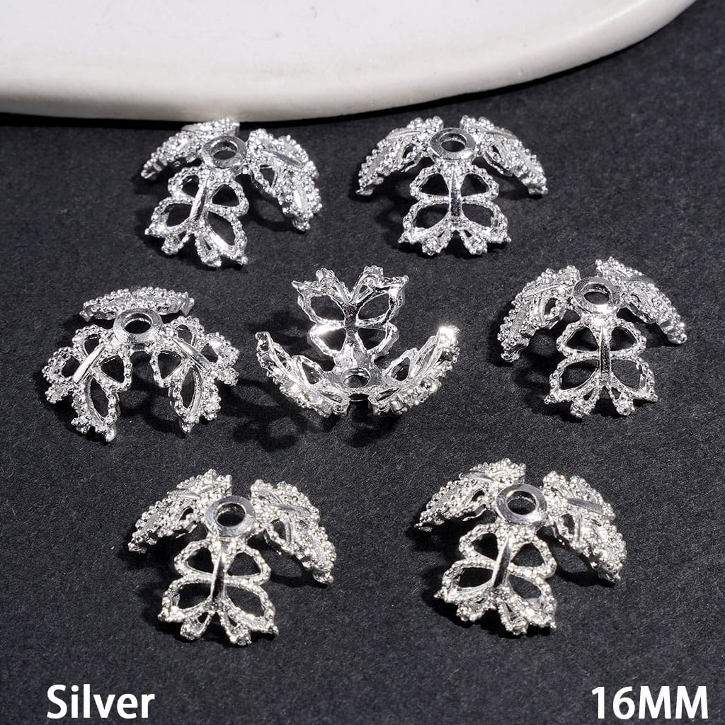 Alloy Bead Cap Cage with Butterfly, 16MM Silver and Gold Random Mix (They Fit 16MM Beads)