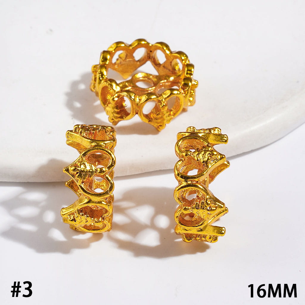 Metal Spacer Beads with Heart and Christmas Tree, 16MM Multi-Color (They Fit 14MM Beads)