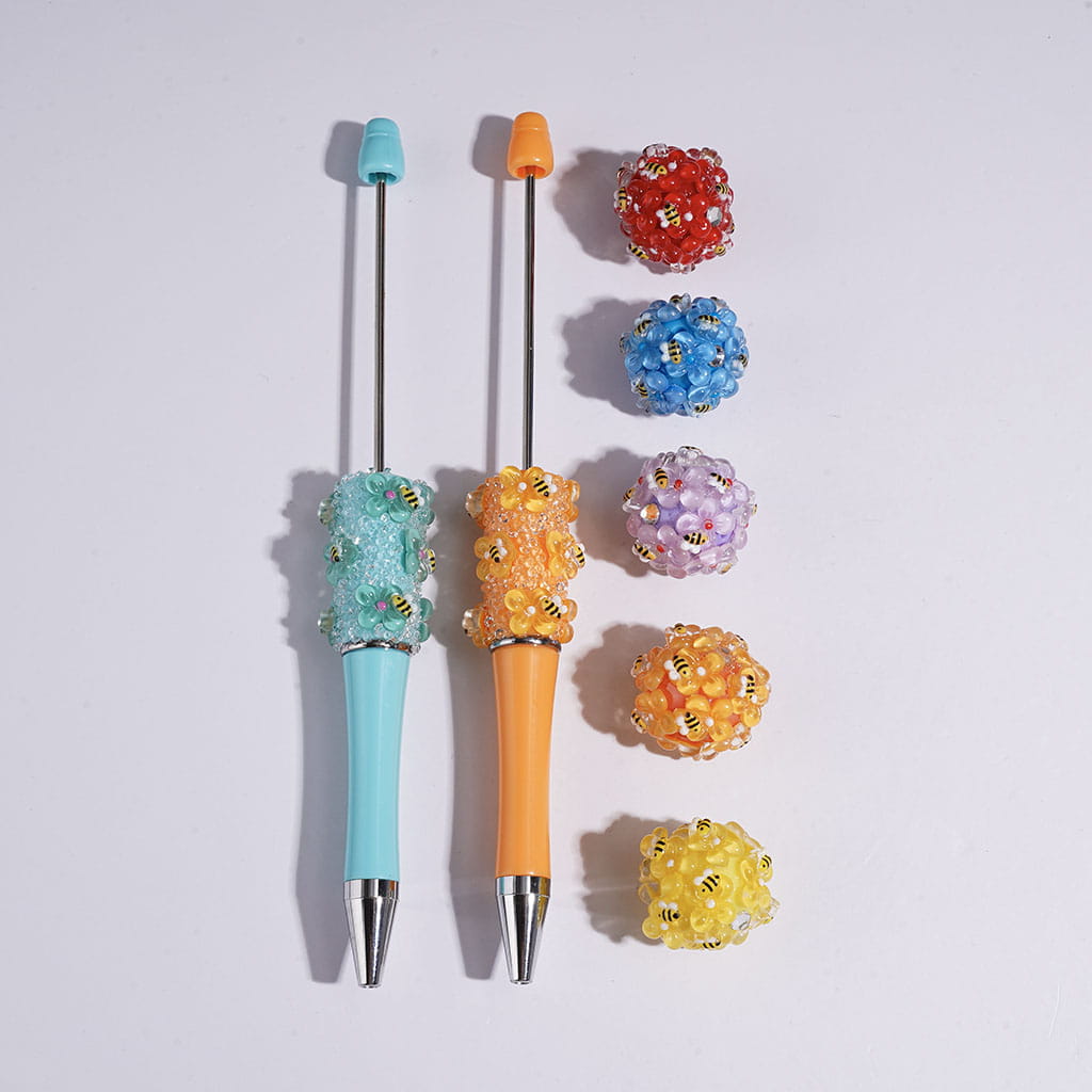 Adorable Mini Honey Bees and Flowers for DIY Bead Jewelry Accessories, 10*8MM, Multicolor