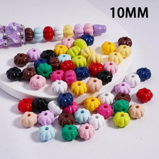 Mini Pumpkin Shaped Acrylic Beads Solid Color or Mixed 10MM (Single Color Available for 500pcs Whole Bag Only)
