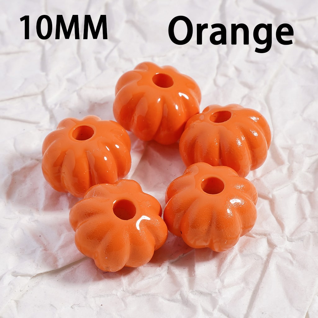 Mini Pumpkin Shaped Acrylic Beads Solid Color or Mixed 10MM (Single Color Available for 500pcs Whole Bag Only)