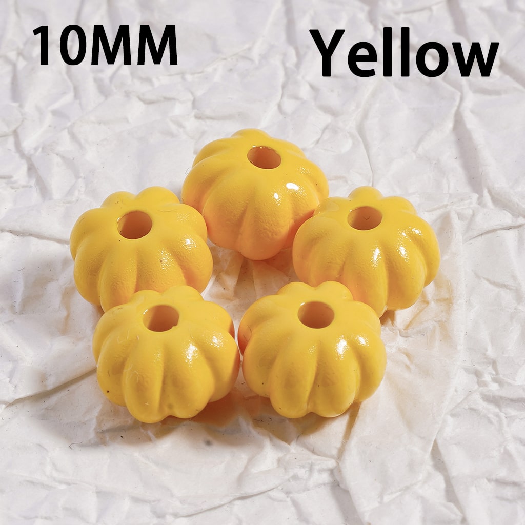 Mini Pumpkin Shaped Acrylic Beads Solid Color or Mixed 10MM (Single Color Available for 500pcs Whole Bag Only)