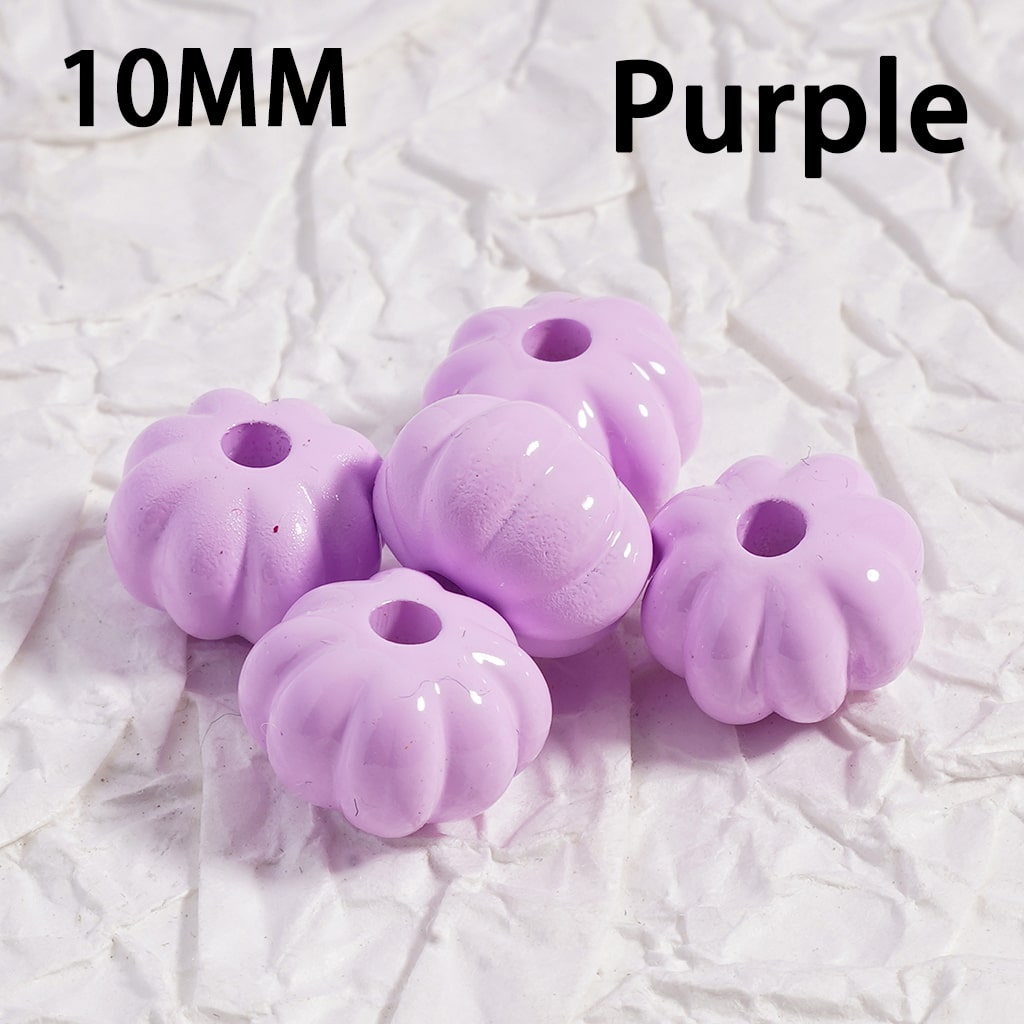Mini Pumpkin Shaped Acrylic Beads Solid Color or Mixed 10MM (Single Color Available for 500pcs Whole Bag Only)