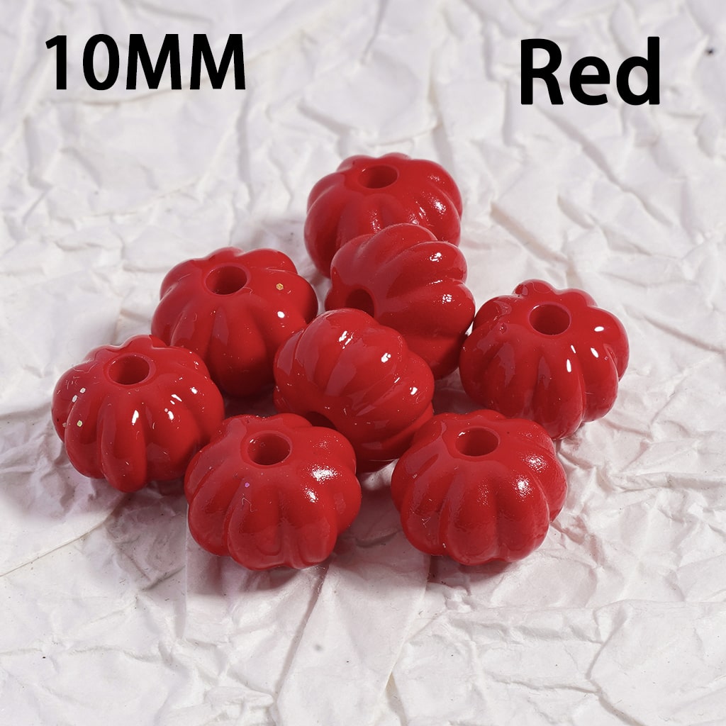 Mini Pumpkin Shaped Acrylic Beads Solid Color or Mixed 10MM (Single Color Available for 500pcs Whole Bag Only)
