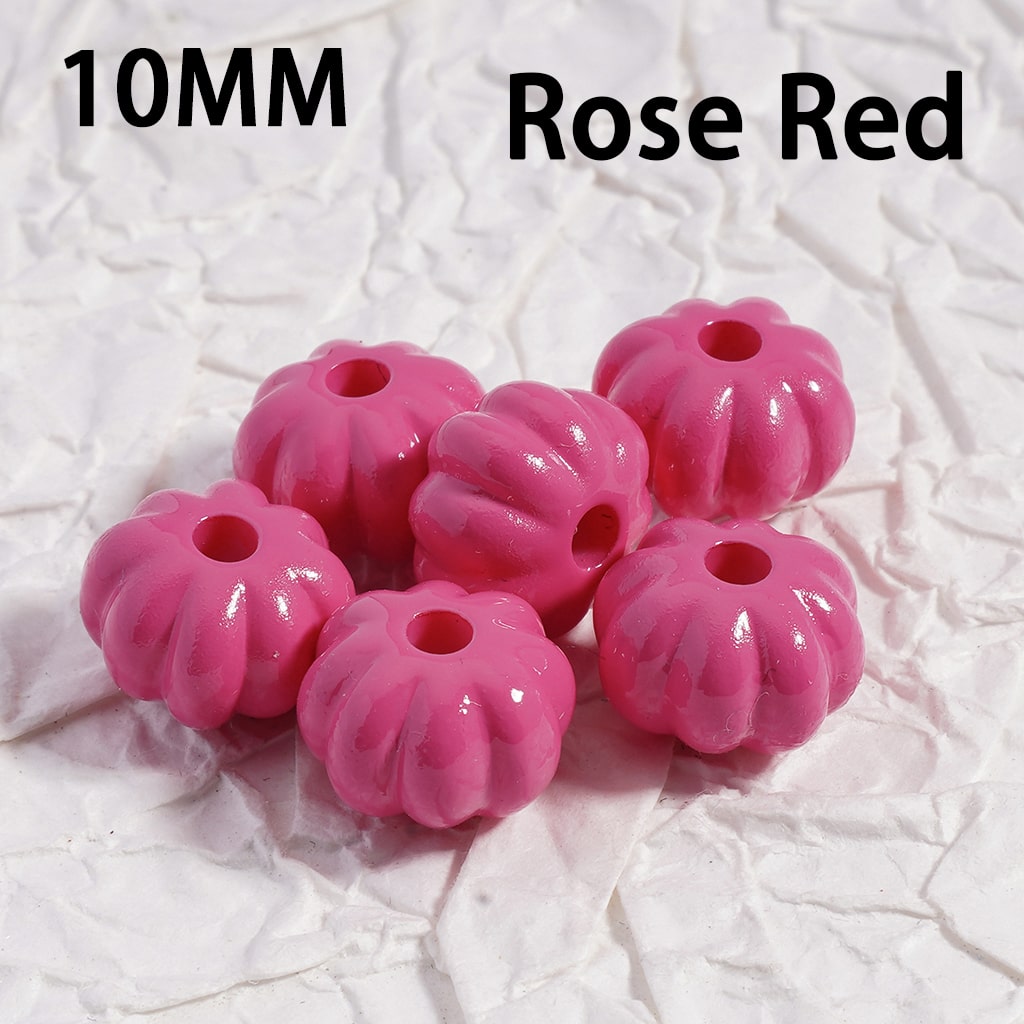 Mini Pumpkin Shaped Acrylic Beads Solid Color or Mixed 10MM (Single Color Available for 500pcs Whole Bag Only)