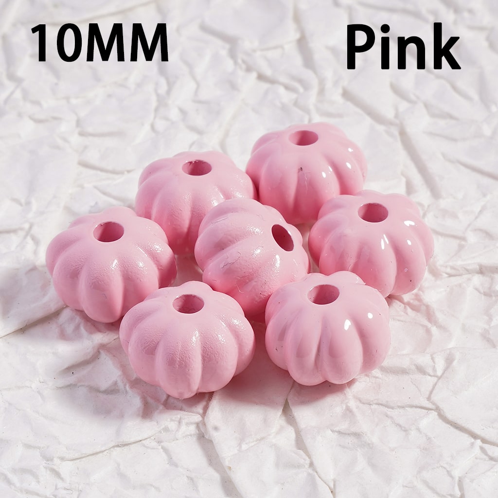 Mini Pumpkin Shaped Acrylic Beads Solid Color or Mixed 10MM (Single Color Available for 500pcs Whole Bag Only)