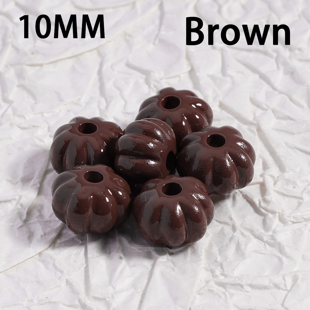 Mini Pumpkin Shaped Acrylic Beads Solid Color or Mixed 10MM (Single Color Available for 500pcs Whole Bag Only)