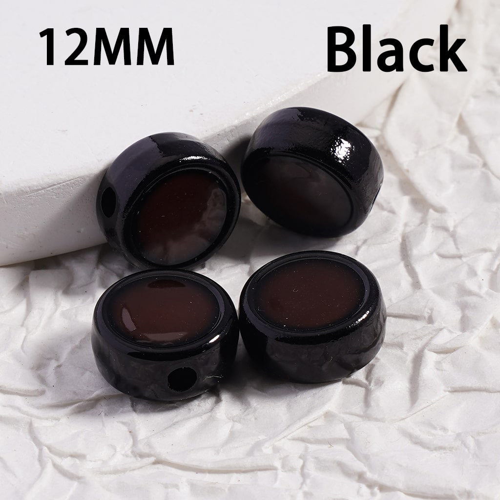 Luminous Mini Cute Flat Round Multi Color Acrylic Beads 12MM Jewelry Making Supplies (Single Color is available for 500pcs(whole bag)Only)