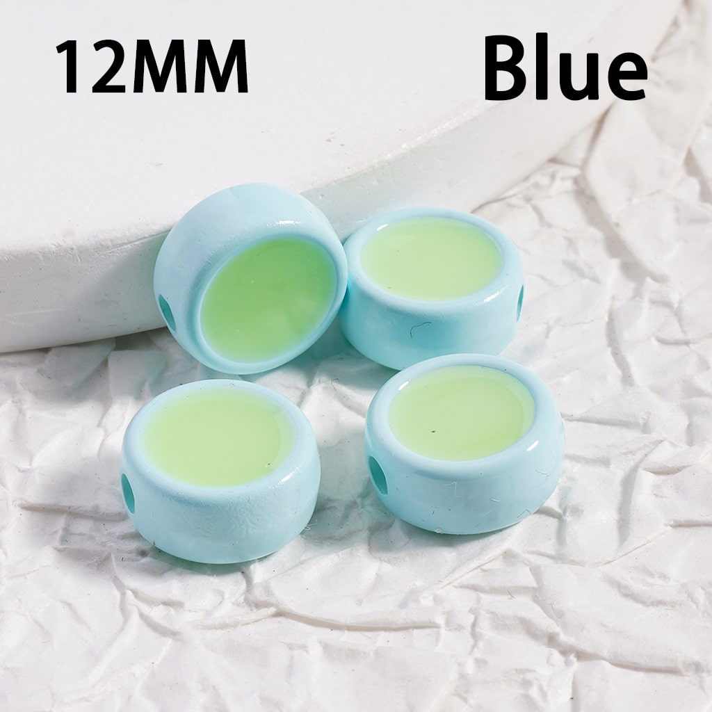 Luminous Mini Cute Flat Round Multi Color Acrylic Beads 12MM Jewelry Making Supplies (Single Color is available for 500pcs(whole bag)Only)