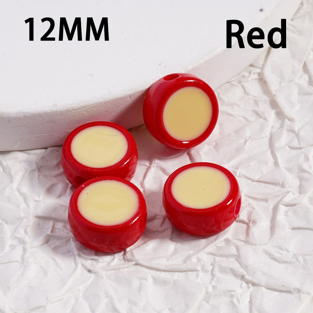 Luminous Mini Cute Flat Round Multi Color Acrylic Beads 12MM Jewelry Making Supplies (Single Color is available for 500pcs(whole bag)Only)