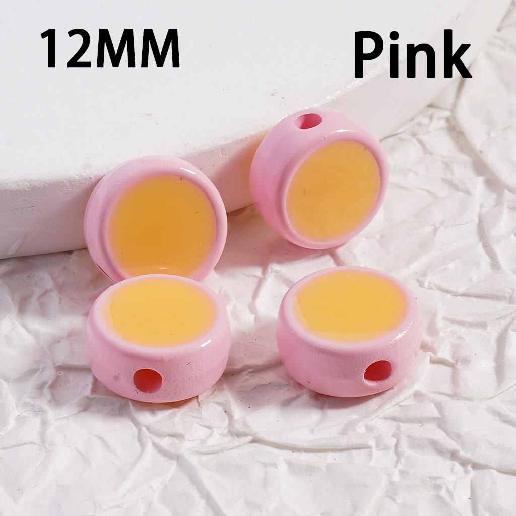 Luminous Mini Cute Flat Round Multi Color Acrylic Beads 12MM Jewelry Making Supplies (Single Color is available for 500pcs(whole bag)Only)