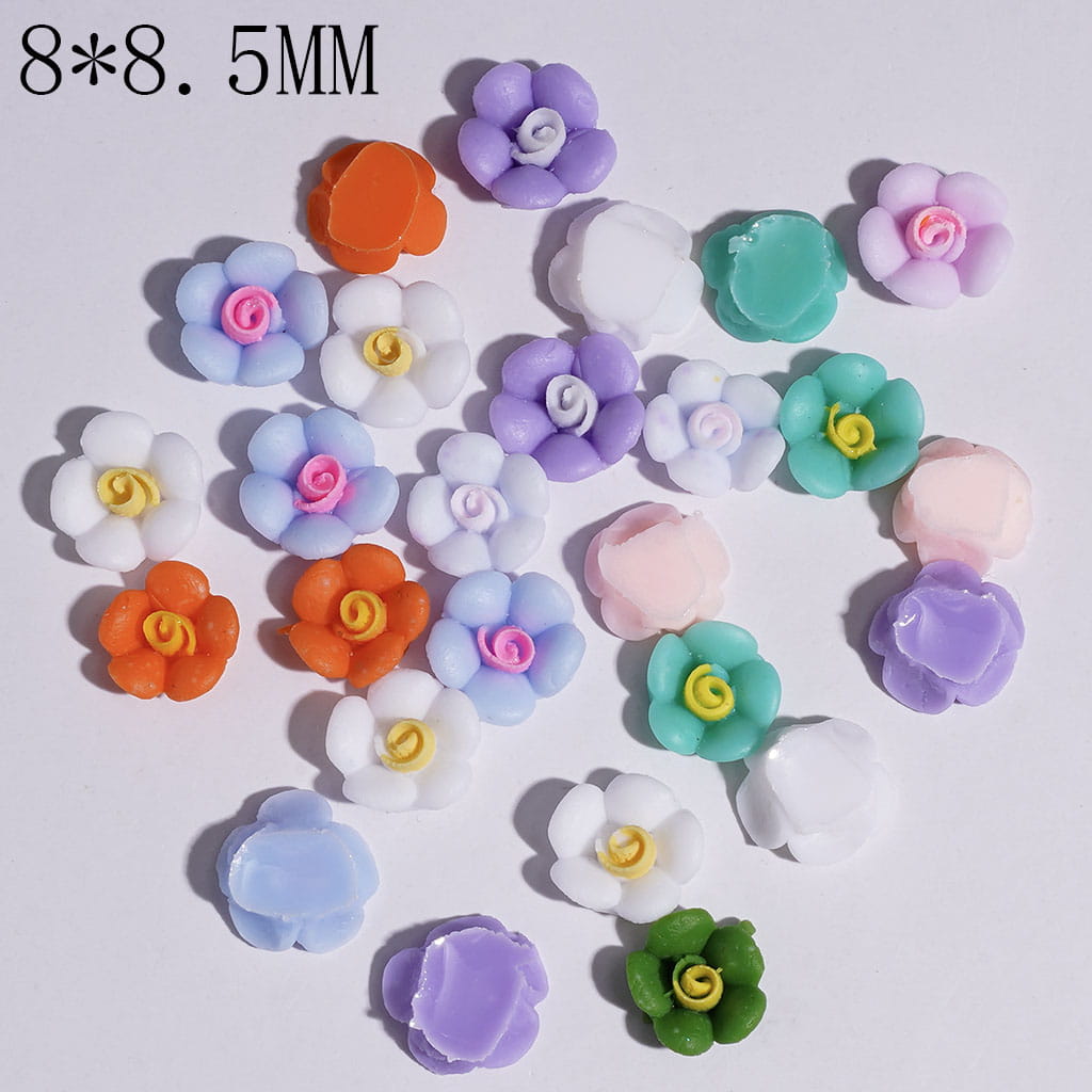 Sparkling Mini Flower Charms for DIY Jewelry Accessories Rhinestones Adding, 8*8.5MM Multi-Color