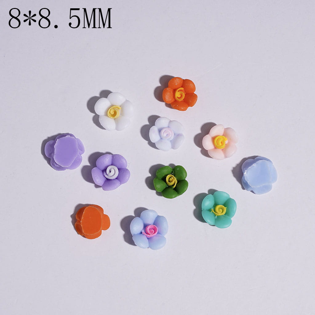 Sparkling Mini Flower Charms for DIY Jewelry Accessories Rhinestones Adding, 8*8.5MM Multi-Color