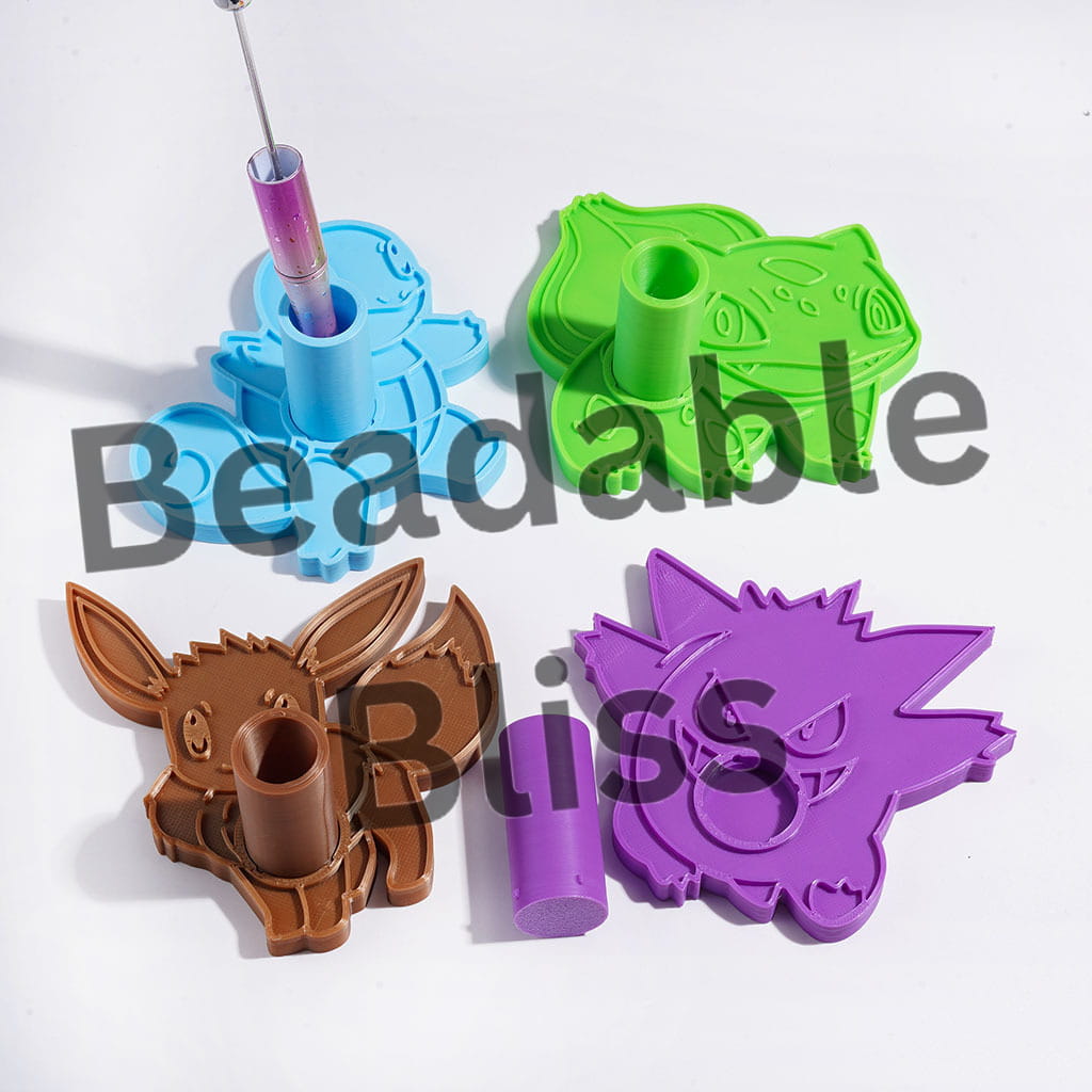 3D Printed PLA Small Monster Character Pen Holder, Single Hole Desktop Pen Stand, Craft Tool Organizer for Pens Tweezers Embroidery Needles, Multi-Color Random Mix (It Can Removable and Assembleable)