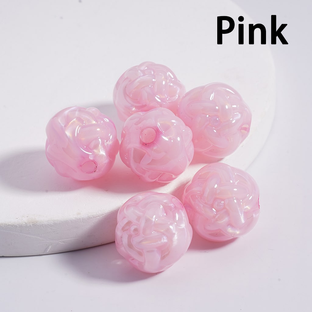 Glossy Cute Ball of Yarn Shape Multi-Color Round Acrylic Beads 16MM  (Single Color is available for 200pcs(whole bag)Only)