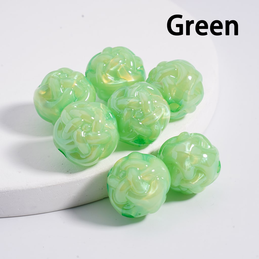 Glossy Cute Ball of Yarn Shape Multi-Color Round Acrylic Beads 16MM  (Single Color is available for 200pcs(whole bag)Only)