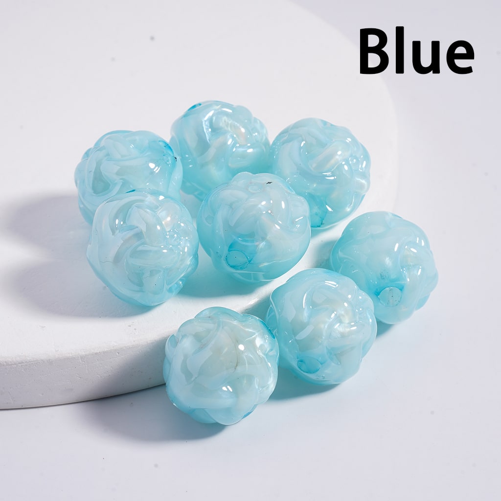Glossy Cute Ball of Yarn Shape Multi-Color Round Acrylic Beads 16MM  (Single Color is available for 200pcs(whole bag)Only)