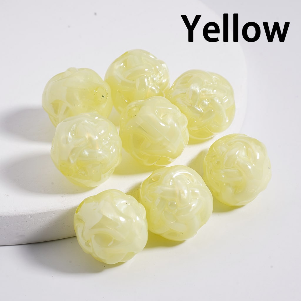 Glossy Cute Ball of Yarn Shape Multi-Color Round Acrylic Beads 16MM  (Single Color is available for 200pcs(whole bag)Only)