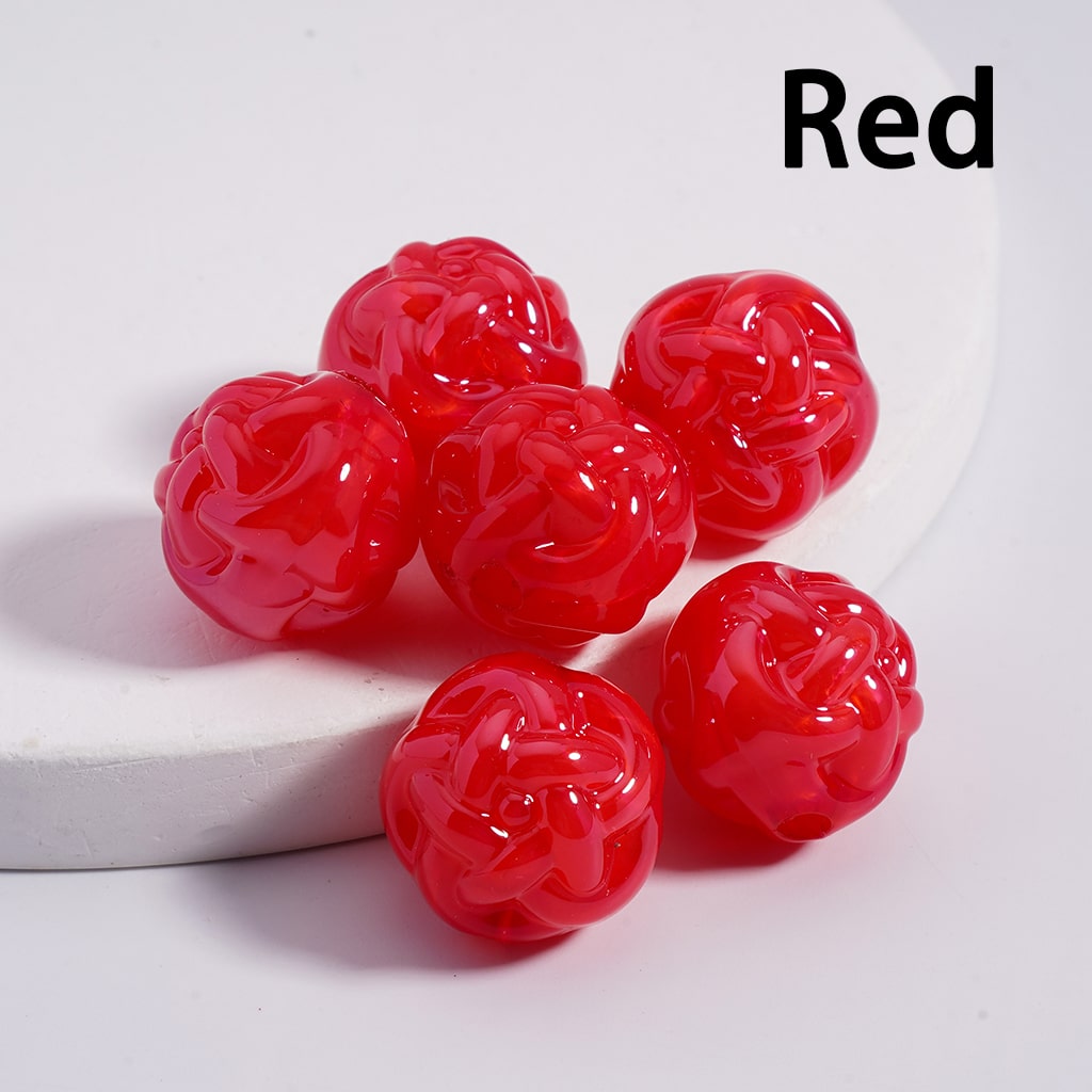 Glossy Cute Ball of Yarn Shape Multi-Color Round Acrylic Beads 16MM  (Single Color is available for 200pcs(whole bag)Only)