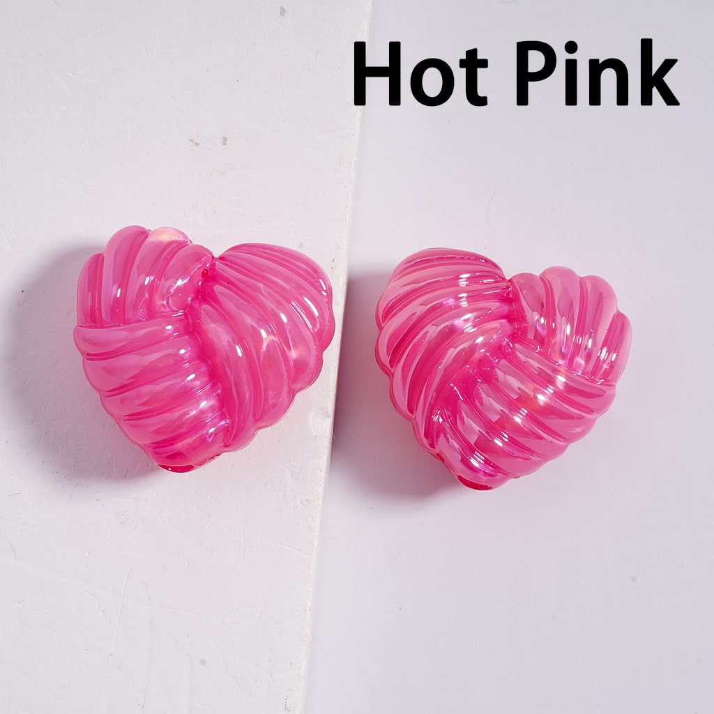 Shiny Glossy Yarn Ball Heart Multi Color Acrylic Beads 20*22mm Random Mix (Single Color is available for 200pcs(whole bag)Only)