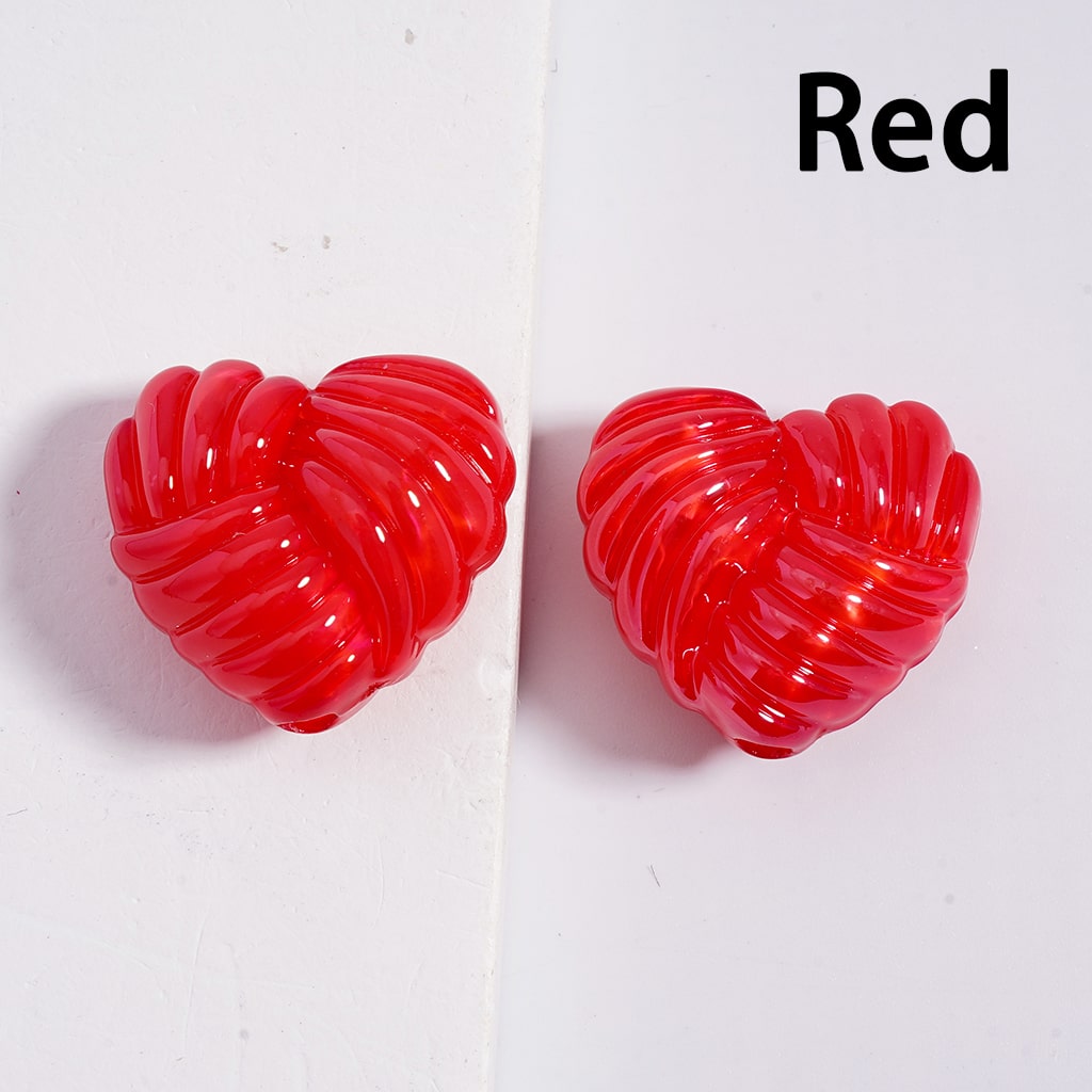 Shiny Glossy Yarn Ball Heart Multi Color Acrylic Beads 20*22mm Random Mix (Single Color is available for 200pcs(whole bag)Only)