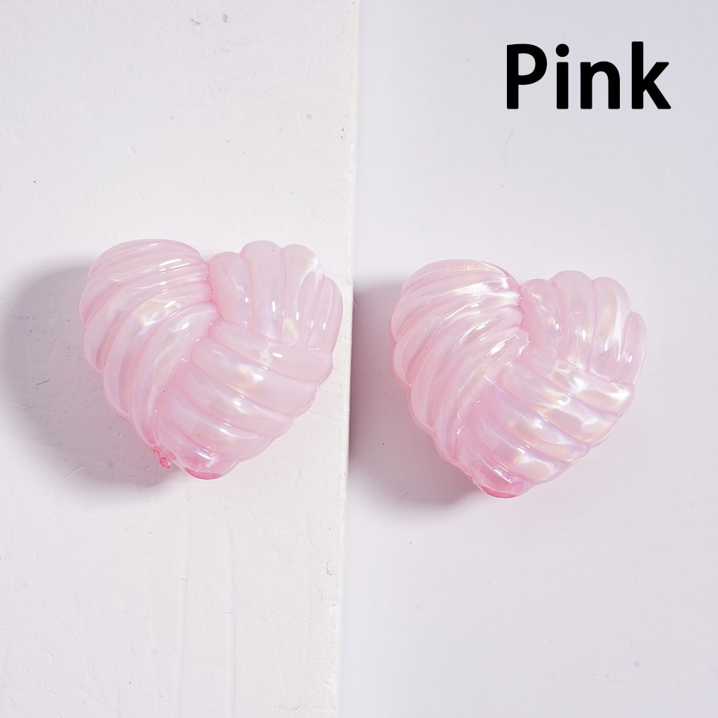 Shiny Glossy Yarn Ball Heart Multi Color Acrylic Beads 20*22mm Random Mix (Single Color is available for 200pcs(whole bag)Only)
