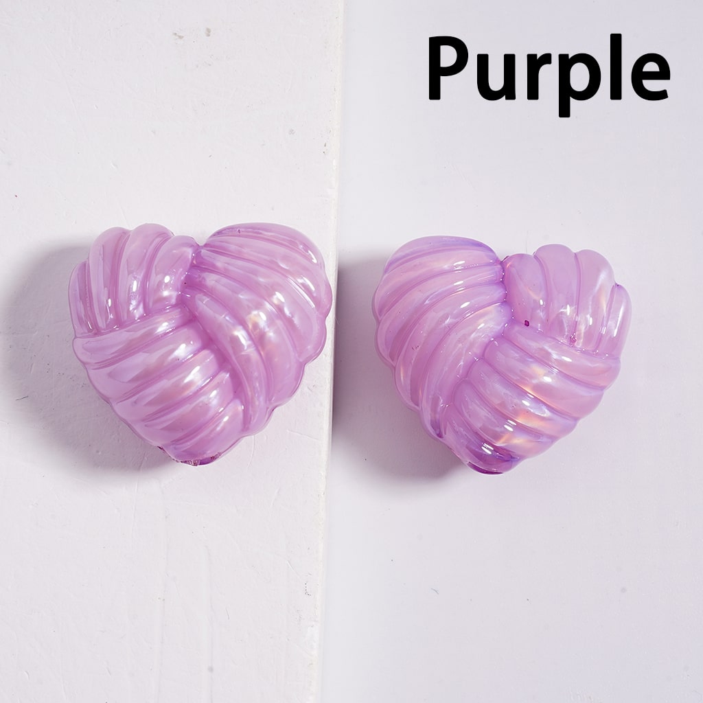 Shiny Glossy Yarn Ball Heart Multi Color Acrylic Beads 20*22mm Random Mix (Single Color is available for 200pcs(whole bag)Only)