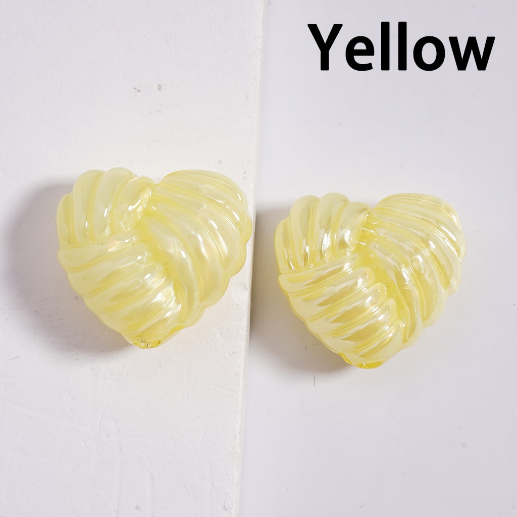 Shiny Glossy Yarn Ball Heart Multi Color Acrylic Beads 20*22mm Random Mix (Single Color is available for 200pcs(whole bag)Only)