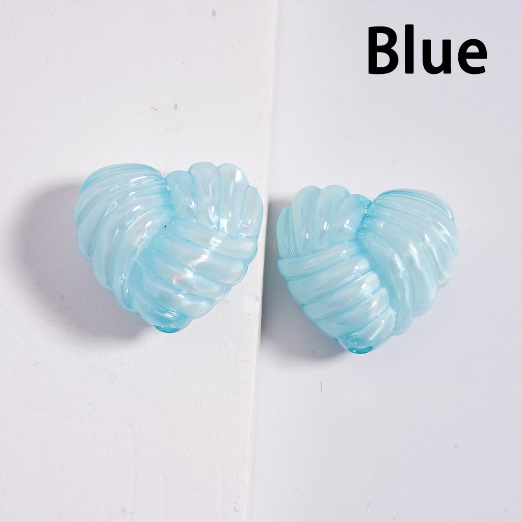 Shiny Glossy Yarn Ball Heart Multi Color Acrylic Beads 20*22mm Random Mix (Single Color is available for 200pcs(whole bag)Only)