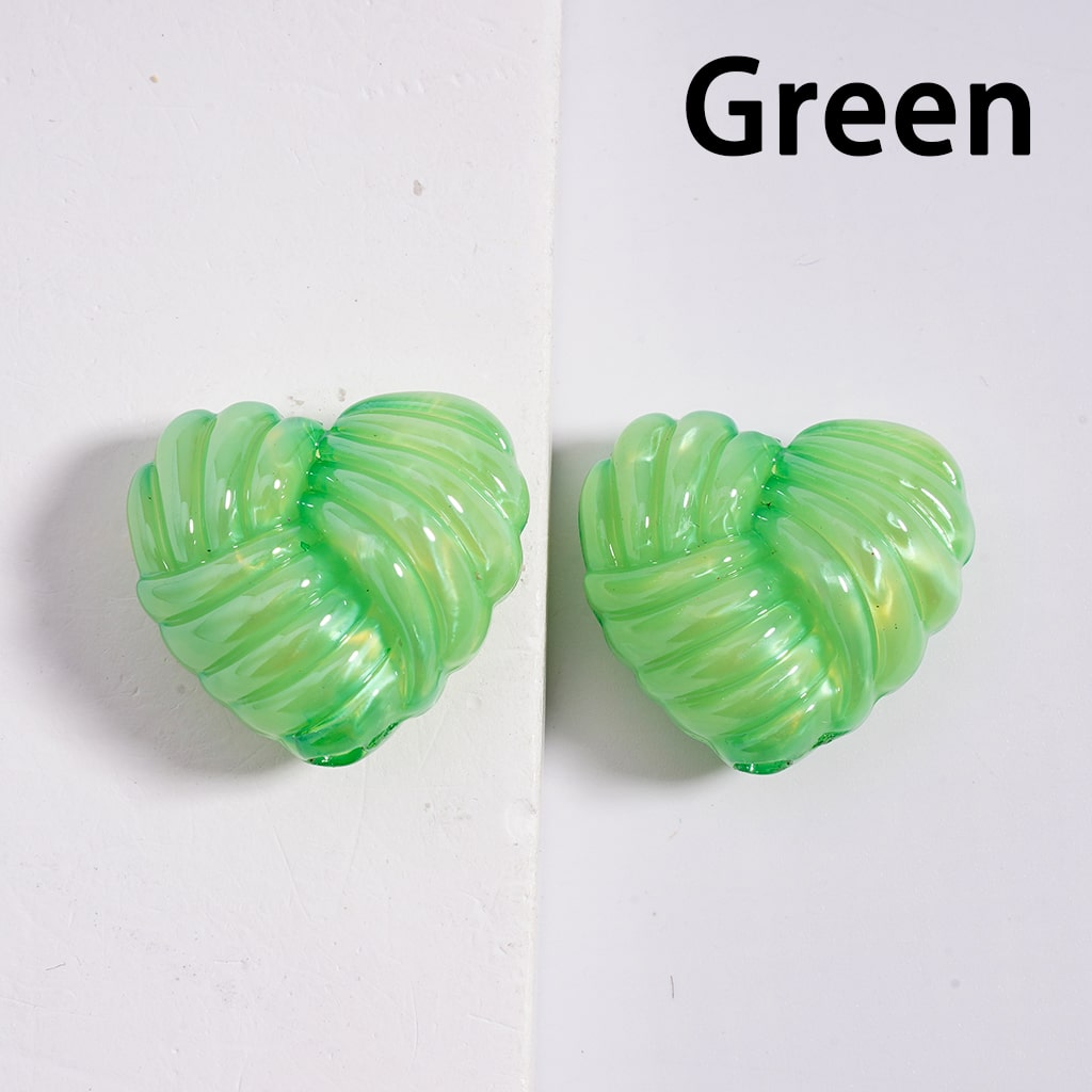 Shiny Glossy Yarn Ball Heart Multi Color Acrylic Beads 20*22mm Random Mix (Single Color is available for 200pcs(whole bag)Only)