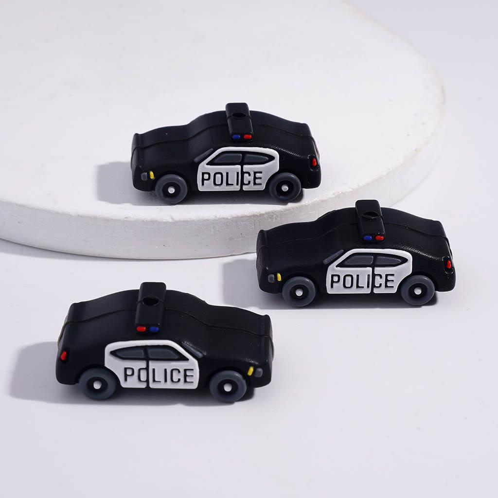 3D Police Series Uniform & Police Car Design Silicone Focal Beads