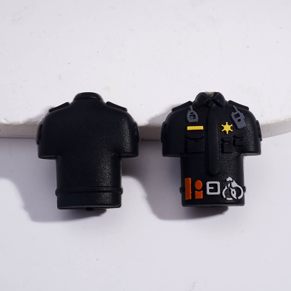 3D Police Series Uniform & Police Car Design Silicone Focal Beads