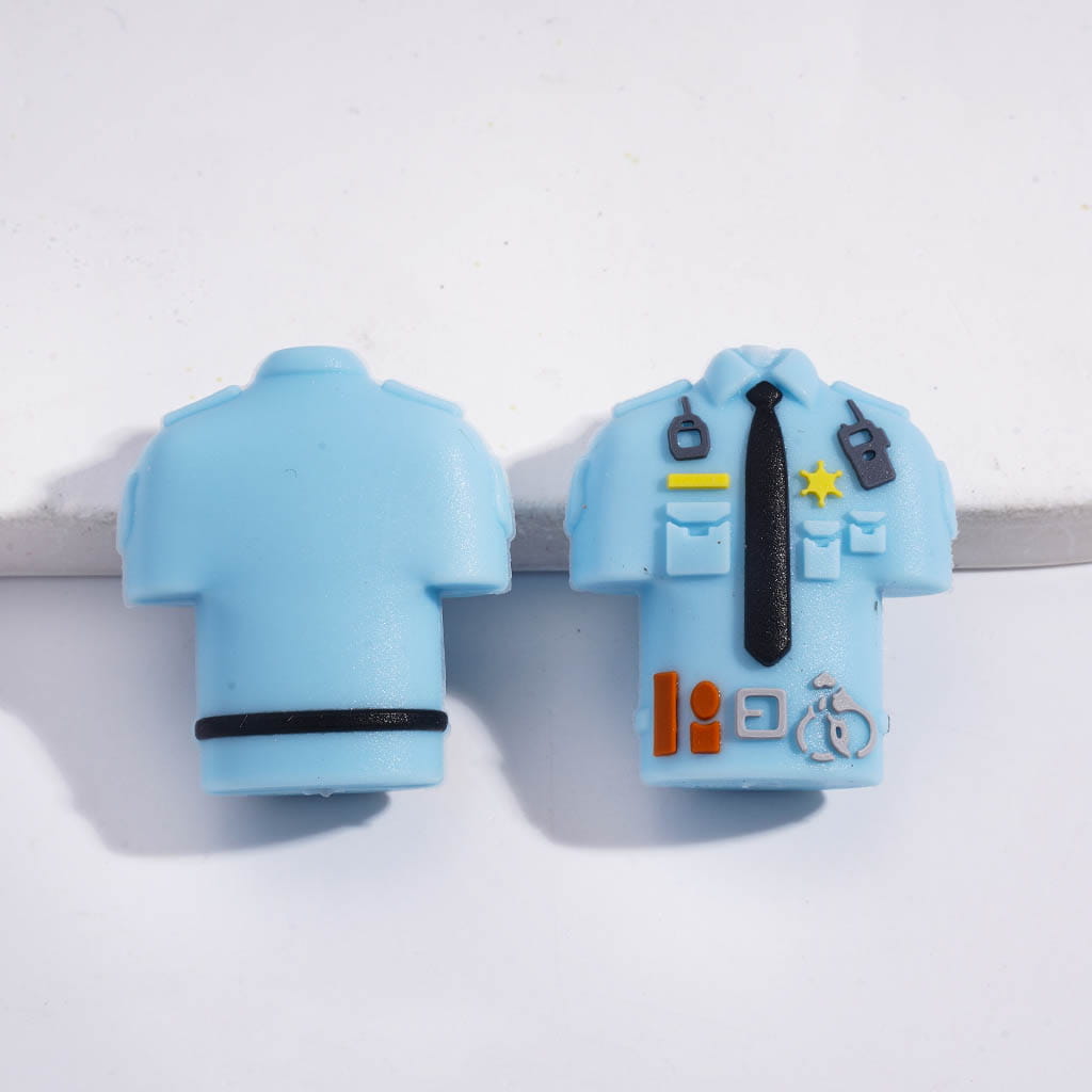 3D Police Series Uniform & Police Car Design Silicone Focal Beads