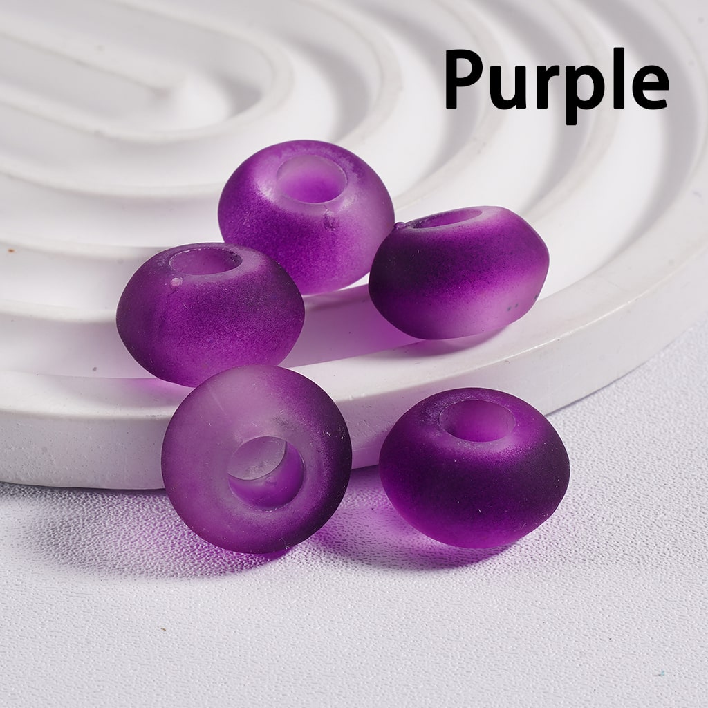 Frosted Wheel Shaped Frosted Matte Acrylic Beads 14mm, Multi Color Mix (Single Color is available for 500pcs(whole bag)Only)