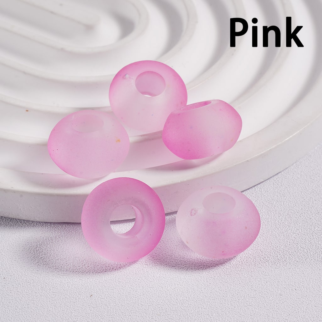 Frosted Wheel Shaped Frosted Matte Acrylic Beads 14mm, Multi Color Mix (Single Color is available for 500pcs(whole bag)Only)