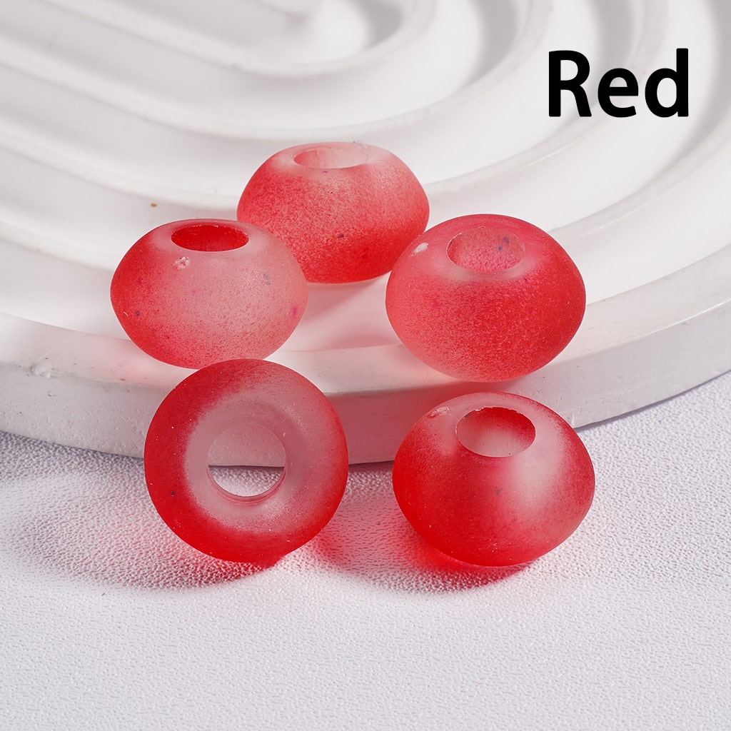 Frosted Wheel Shaped Frosted Matte Acrylic Beads 14mm, Multi Color Mix (Single Color is available for 500pcs(whole bag)Only)