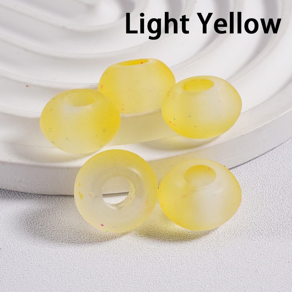 Frosted Wheel Shaped Frosted Matte Acrylic Beads 14mm, Multi Color Mix (Single Color is available for 500pcs(whole bag)Only)