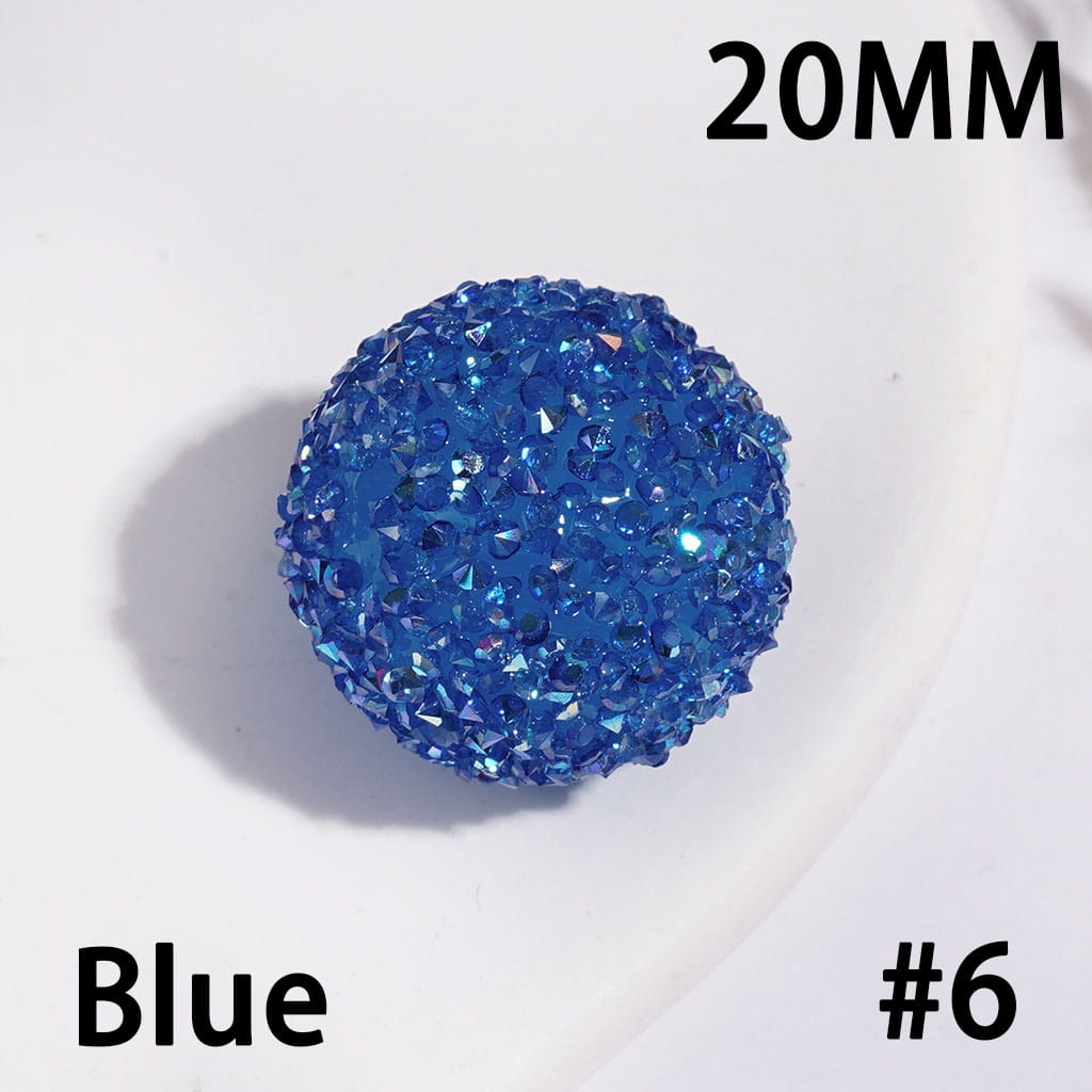 Handmade Acrylic Sugar Beads with Cone-Shaped AB Rhinestones, 20MM, Multi Colors Random Mix