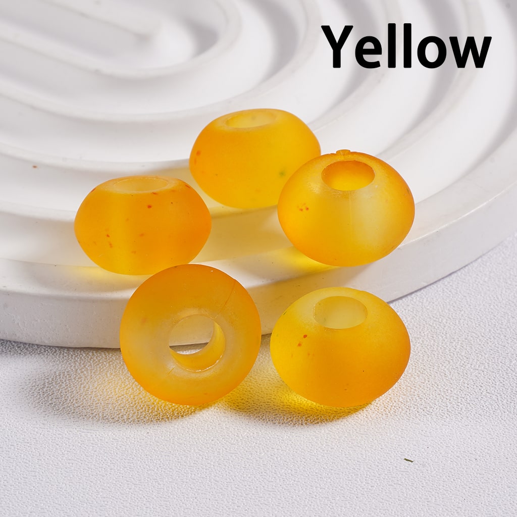 Frosted Wheel Shaped Frosted Matte Acrylic Beads 14mm, Multi Color Mix (Single Color is available for 500pcs(whole bag)Only)