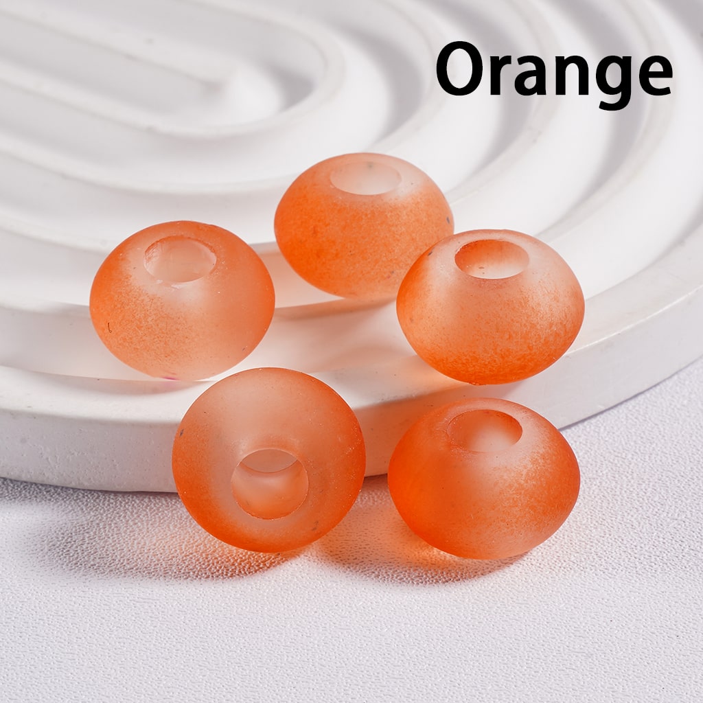 Frosted Wheel Shaped Frosted Matte Acrylic Beads 14mm, Multi Color Mix (Single Color is available for 500pcs(whole bag)Only)