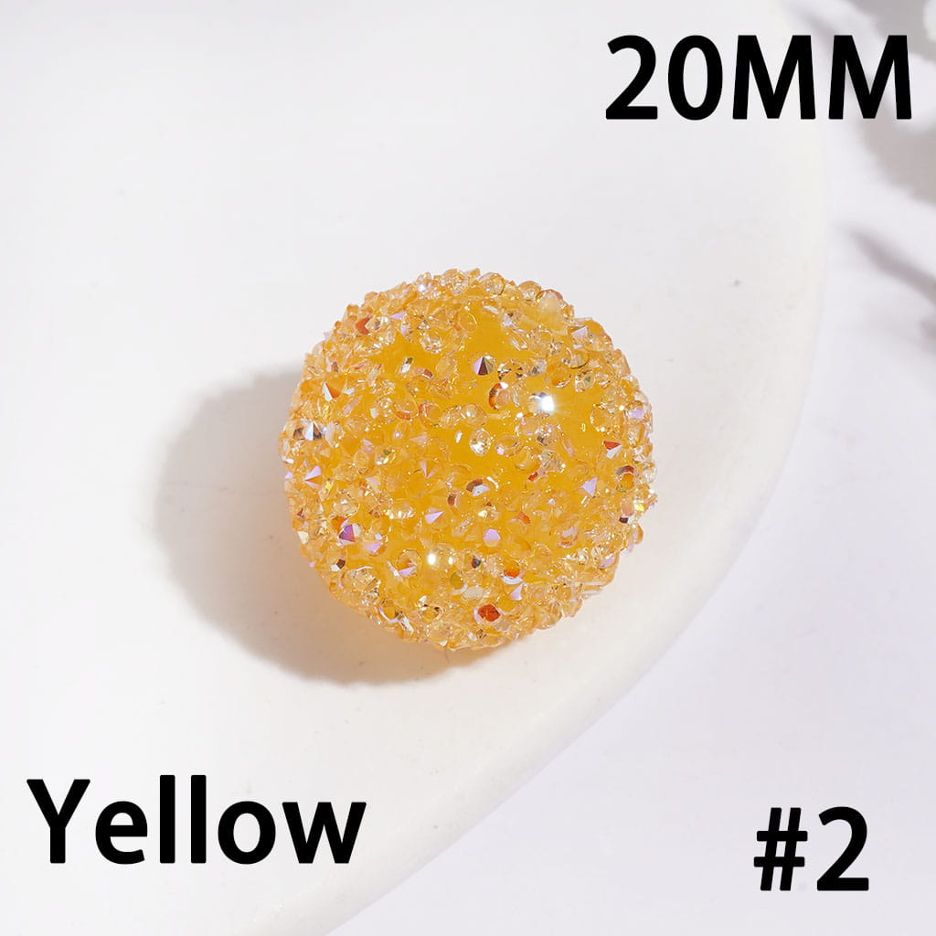 Handmade Acrylic Sugar Beads with Cone-Shaped AB Rhinestones, 20MM, Multi Colors Random Mix