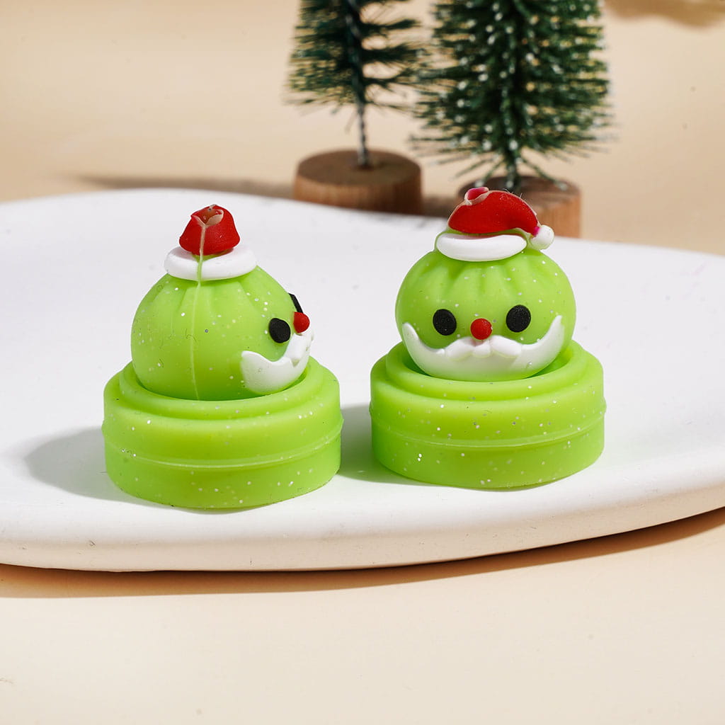 3D Christmas Dumpling and Steamer Basket with Silver Glitter Silicone Focal Beads, 23*25MM Multi-Color
