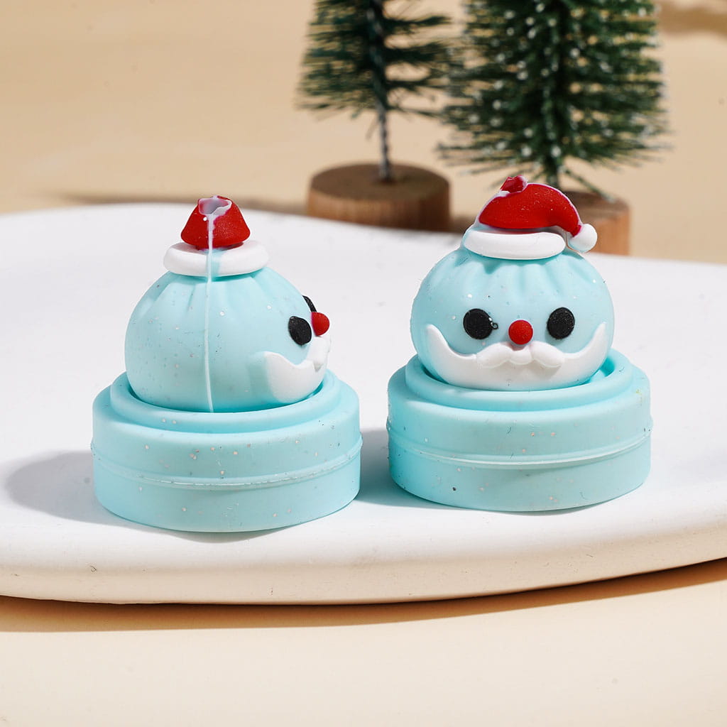 3D Christmas Dumpling and Steamer Basket with Silver Glitter Silicone Focal Beads, 23*25MM Multi-Color