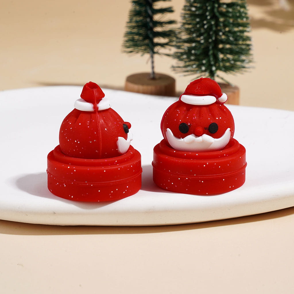 3D Christmas Dumpling and Steamer Basket with Silver Glitter Silicone Focal Beads, 23*25MM Multi-Color