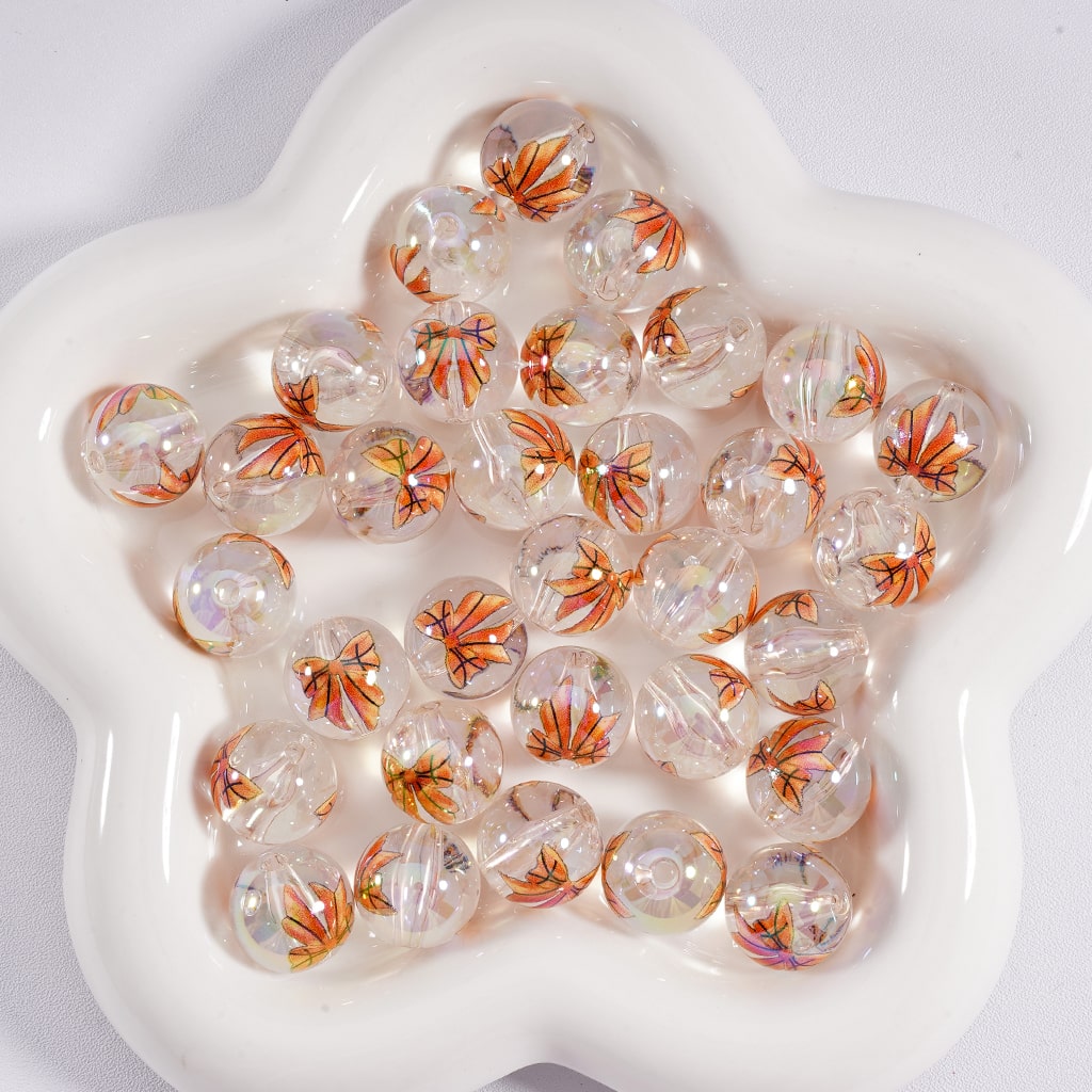 Colorful Jelly & Clear Bowknot Themed Soccer Motif Round Acrylic Beads 16mm Random Mix