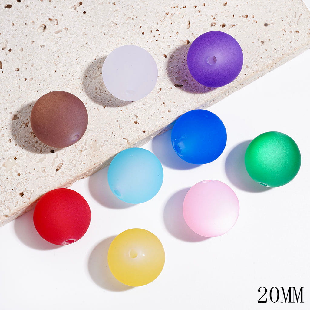 Christmas Colors Cat Eye Style Frosted Matte Stoving Baking Varnish Lacquered Painted Coated Acrylic Beads Round Beads for Bracelets, 16MM, Multi-Color