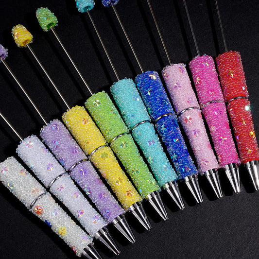 UV-Coated Snowflake with Mini Bubble Ball Beadable Pens, Multicolor