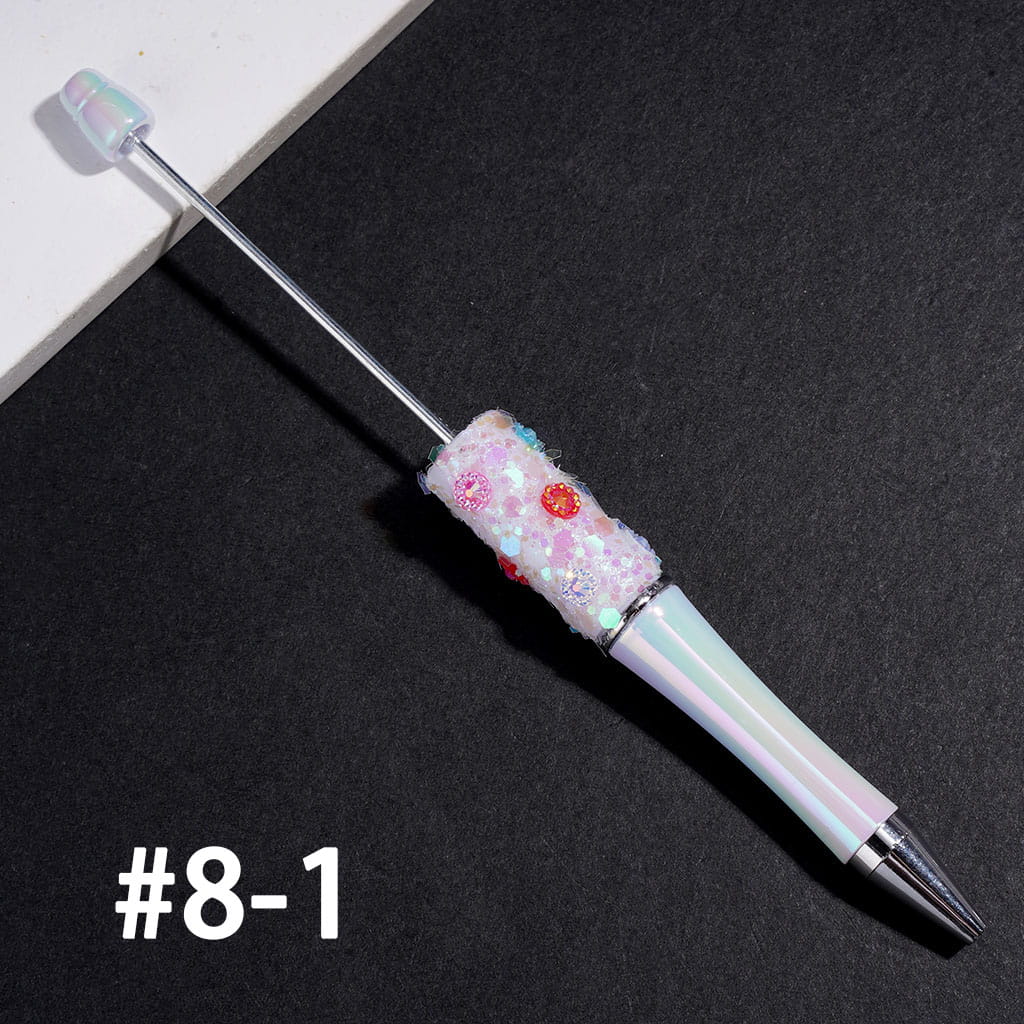 UV Coated Beadable Pens with Shiny Sequin and Cone Shaped Hat Decoration, Multi-Color