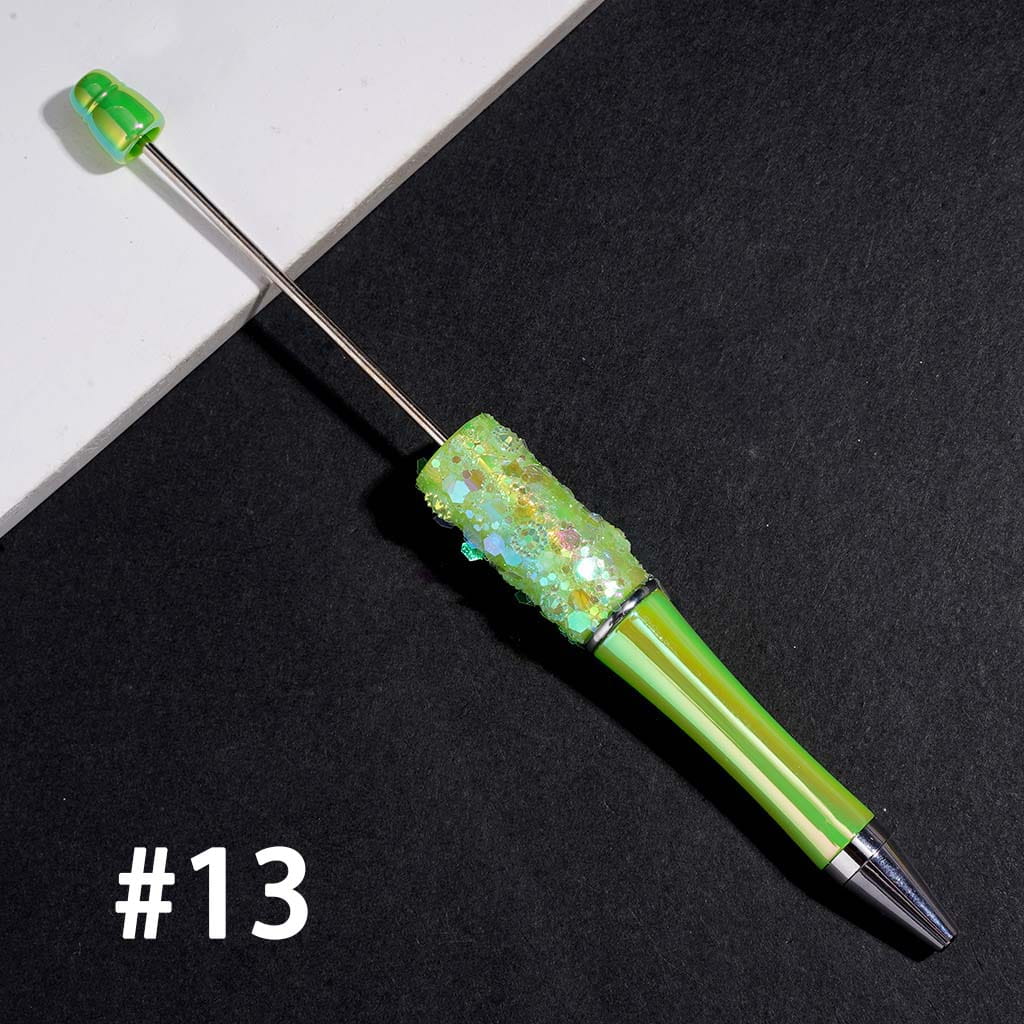 UV Coated Beadable Pens with Shiny Sequin and Cone Shaped Hat Decoration, Multi-Color