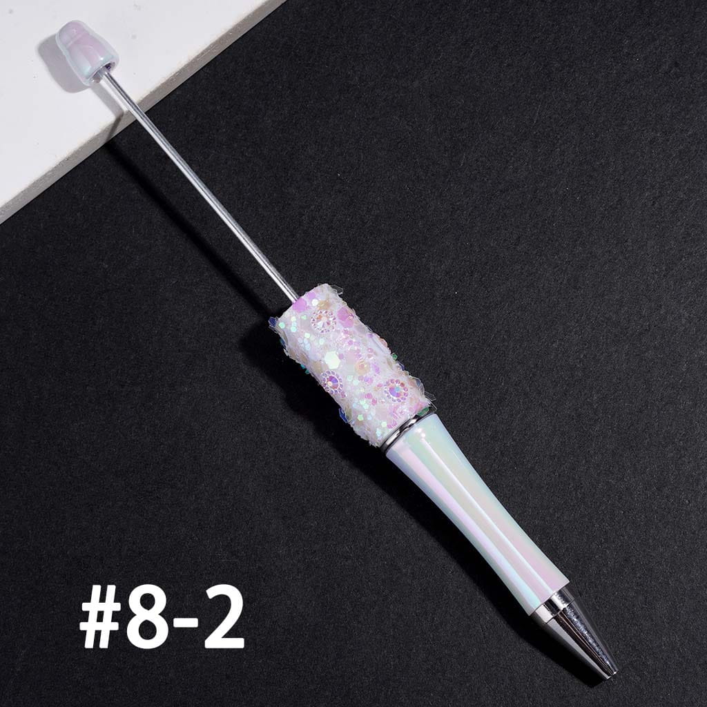 UV Coated Beadable Pens with Shiny Sequin and Cone Shaped Hat Decoration, Multi-Color